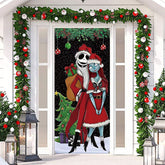 Lofaris Snowy Xmas Tree Nightmare Black Christmas Door Cover